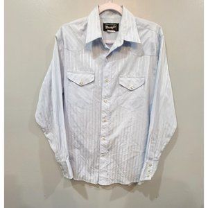 Wrangler Shirt Men's M Long Sleeve Button Down Pearl Snap Western Cowboy Rodeo